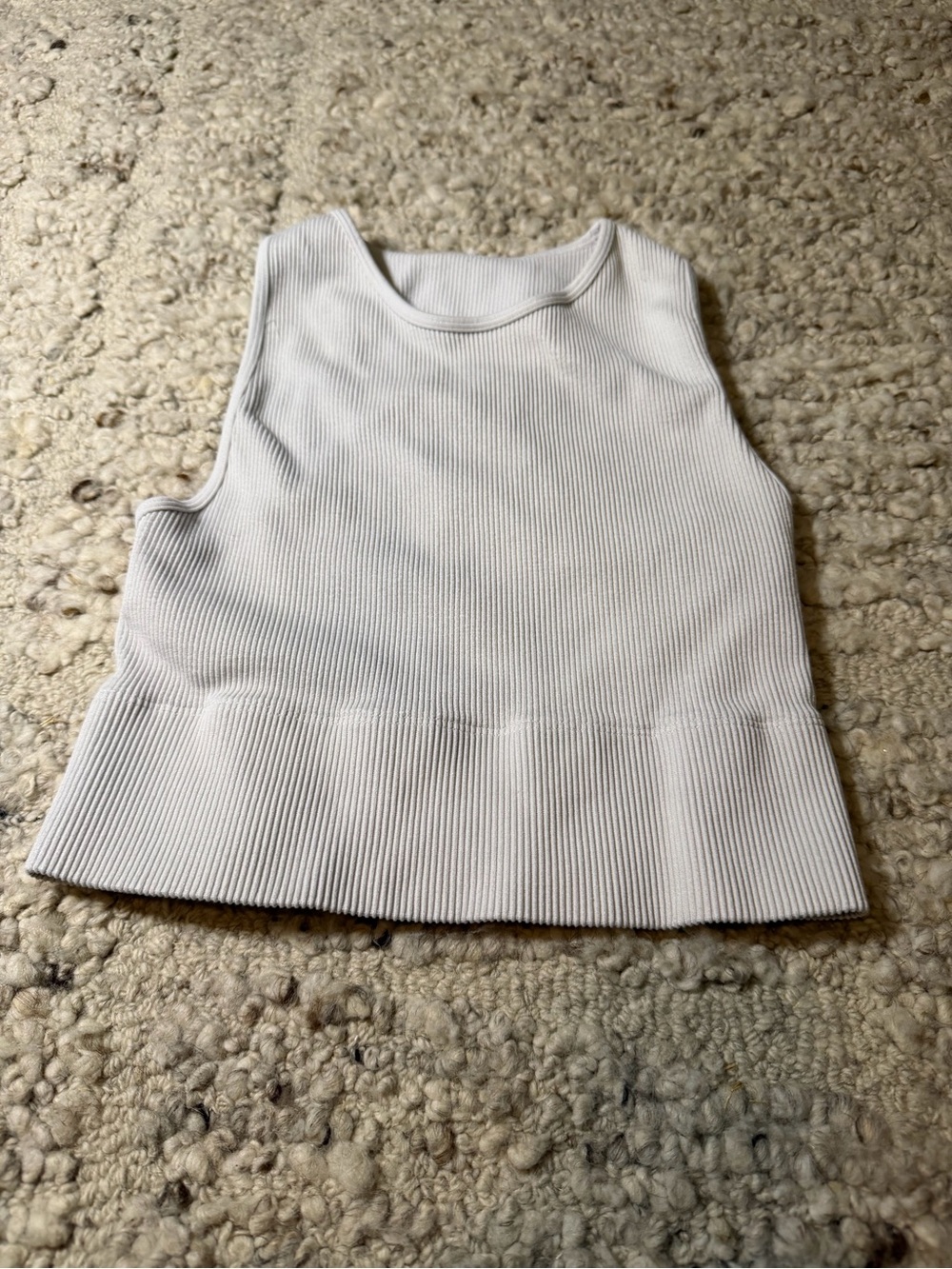 Gilly Hicks Cream Ribbed Tank Top